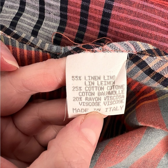 Vintage Mondo di Marco Florida Colors Baggy Shirt Italy Flat Pockets - Picture 9 of 9